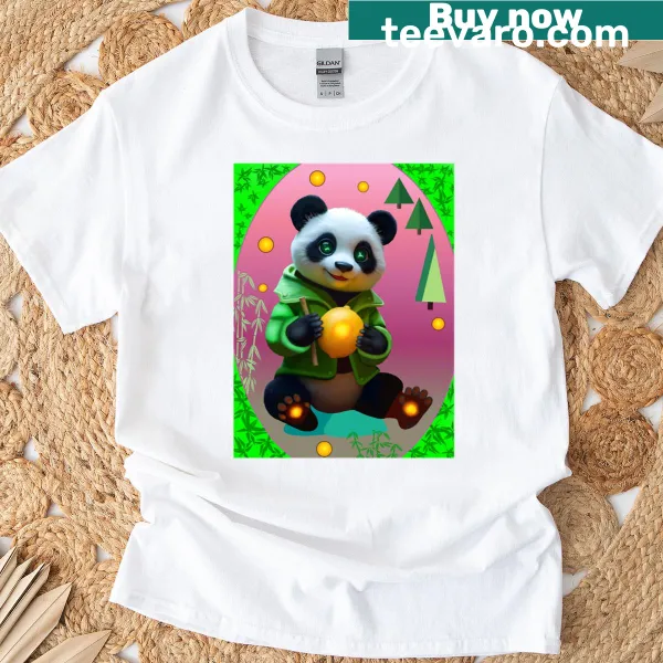 Futuristic panda graphic in a playful design
