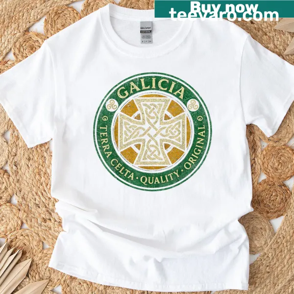 Vintage t-shirt featuring the Galicia Celtic Cross design