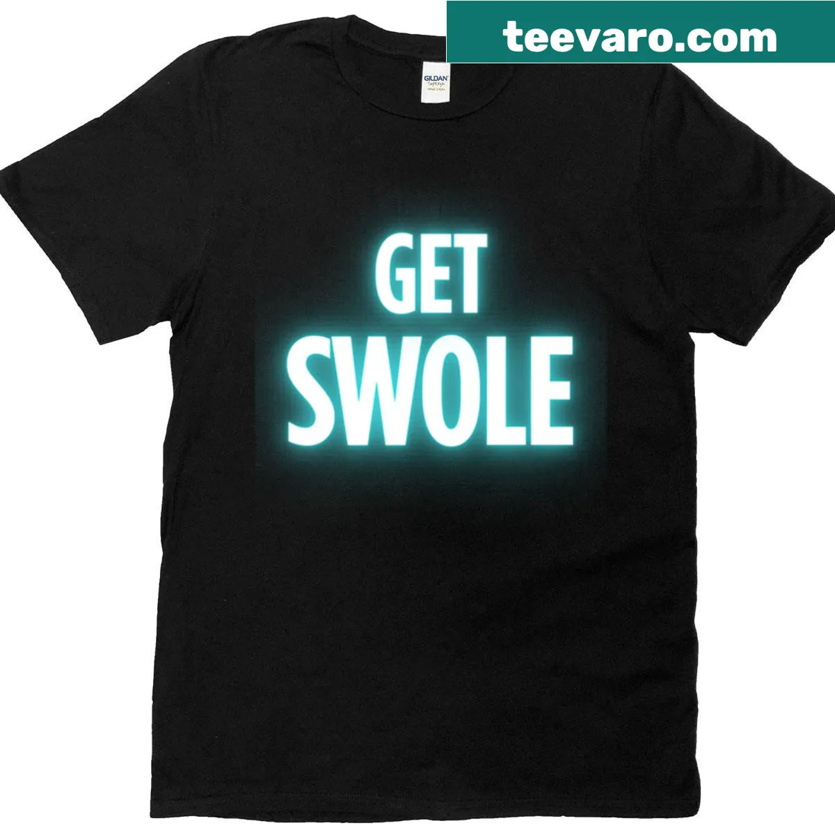 Get Swole motivational fitness T-shirt with bold typography — on a men's t-shirt