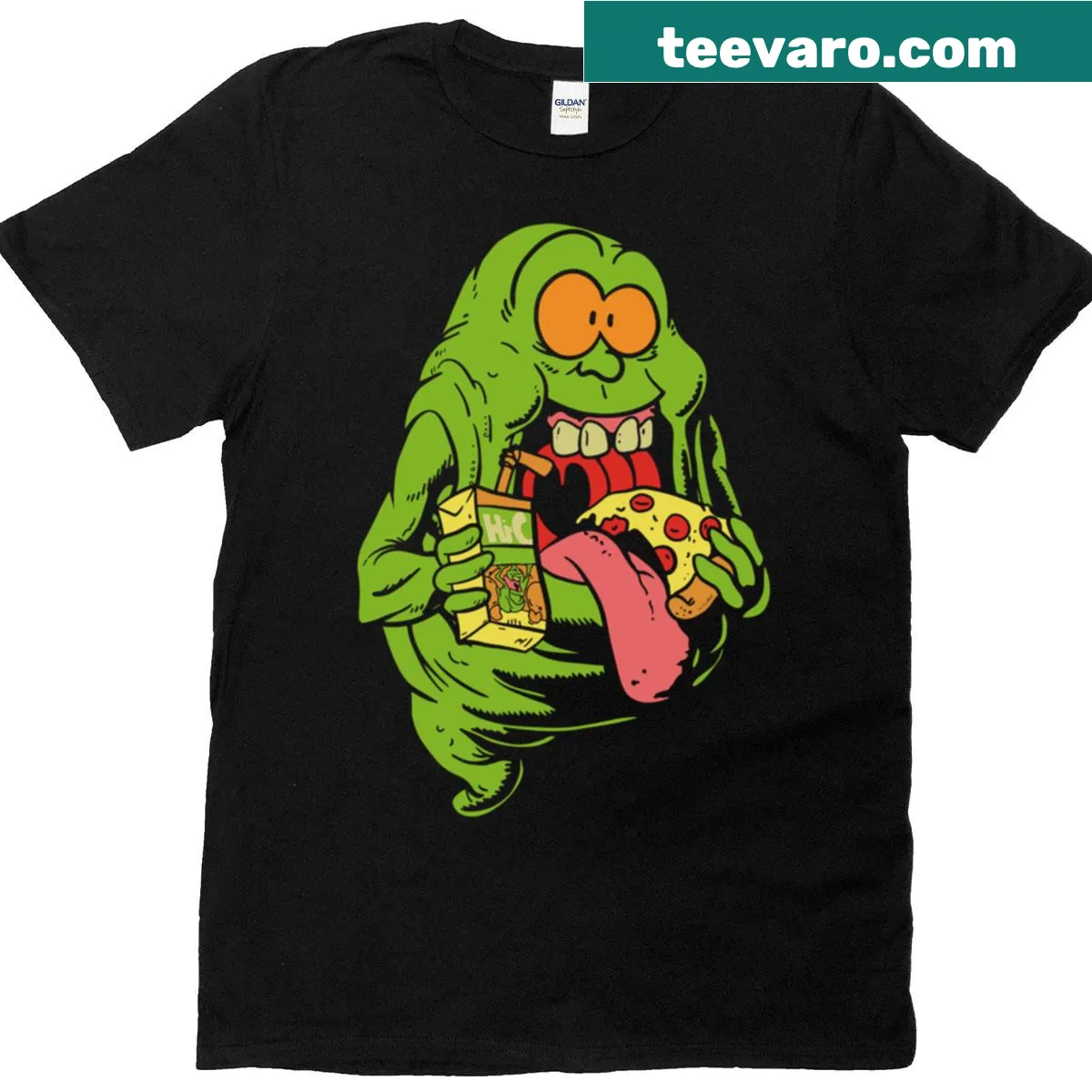 Ghostbusters themed t-shirt with iconic logo and design — on a men's t-shirt