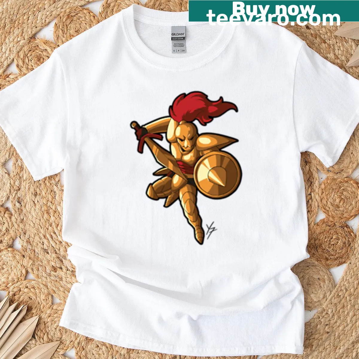 Oversized T-shirt with fan art design inspired by Goldarmor — on a men's t-shirt