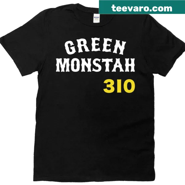 Funny Green Monstah Boston baseball t-shirt with playful graphic