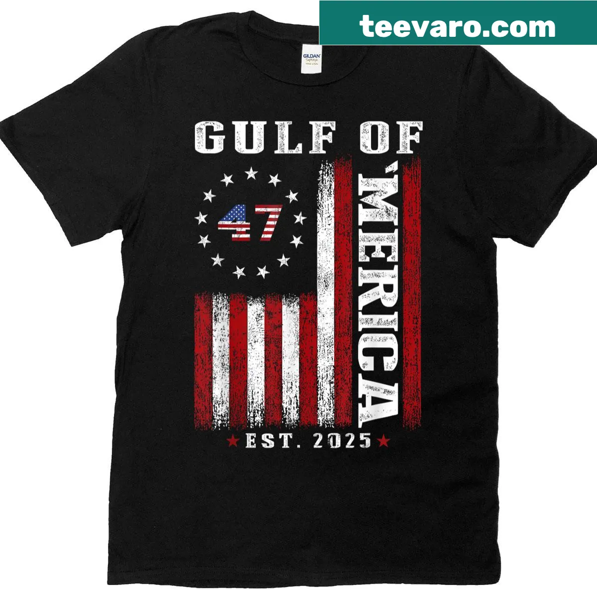 Patriotic Gulf of Merica US flag t-shirt for 2025 — on a men's t-shirt