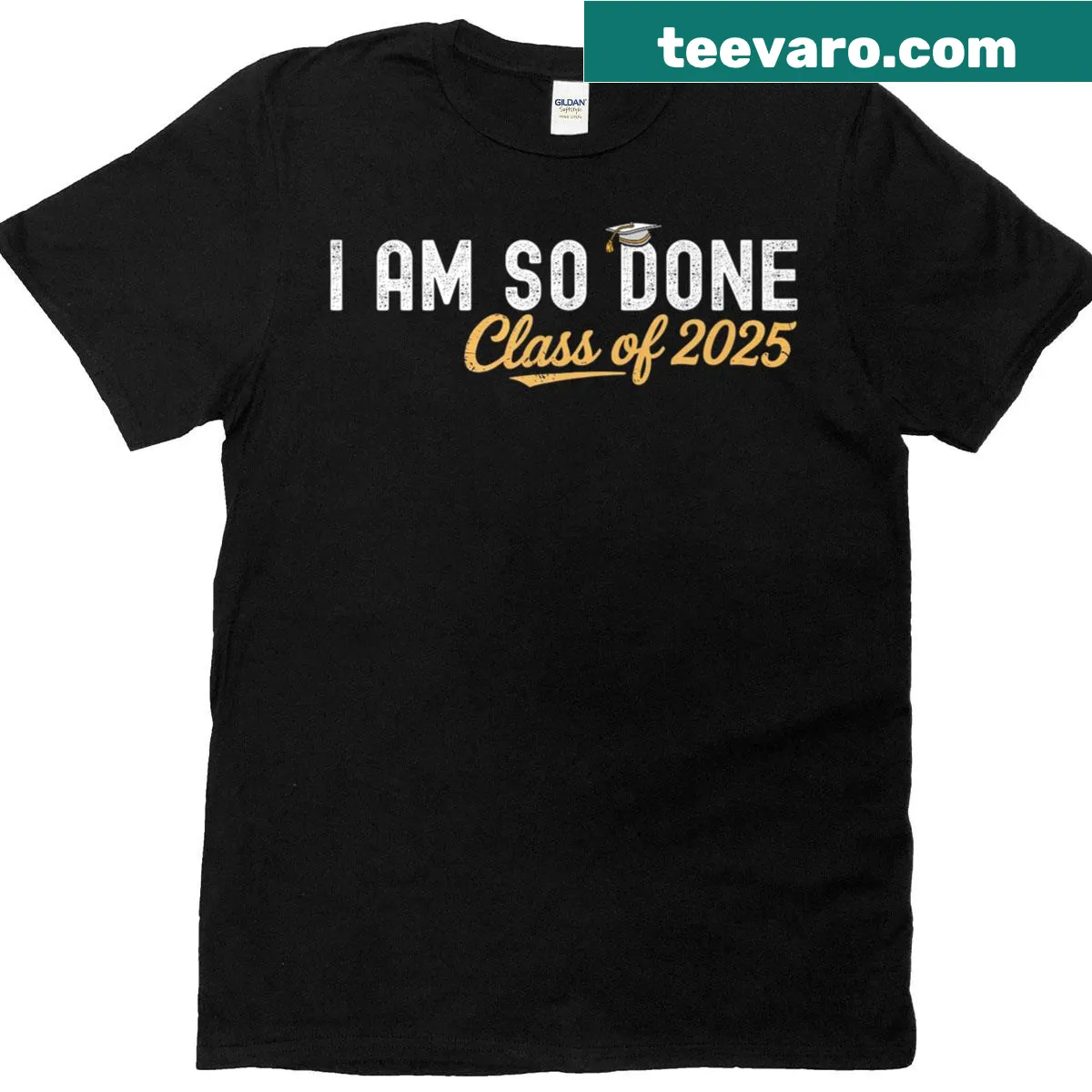 Graduation tee for Class of 2025 with humorous text — on a men's t-shirt