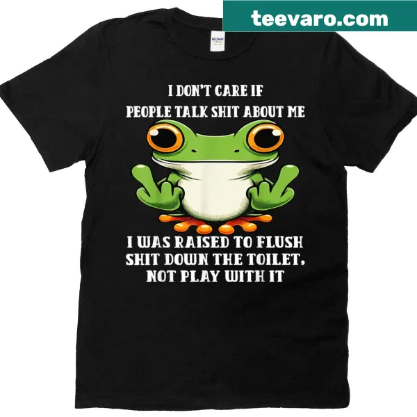 T-shirt with the phrase about being raised frog in bold typography