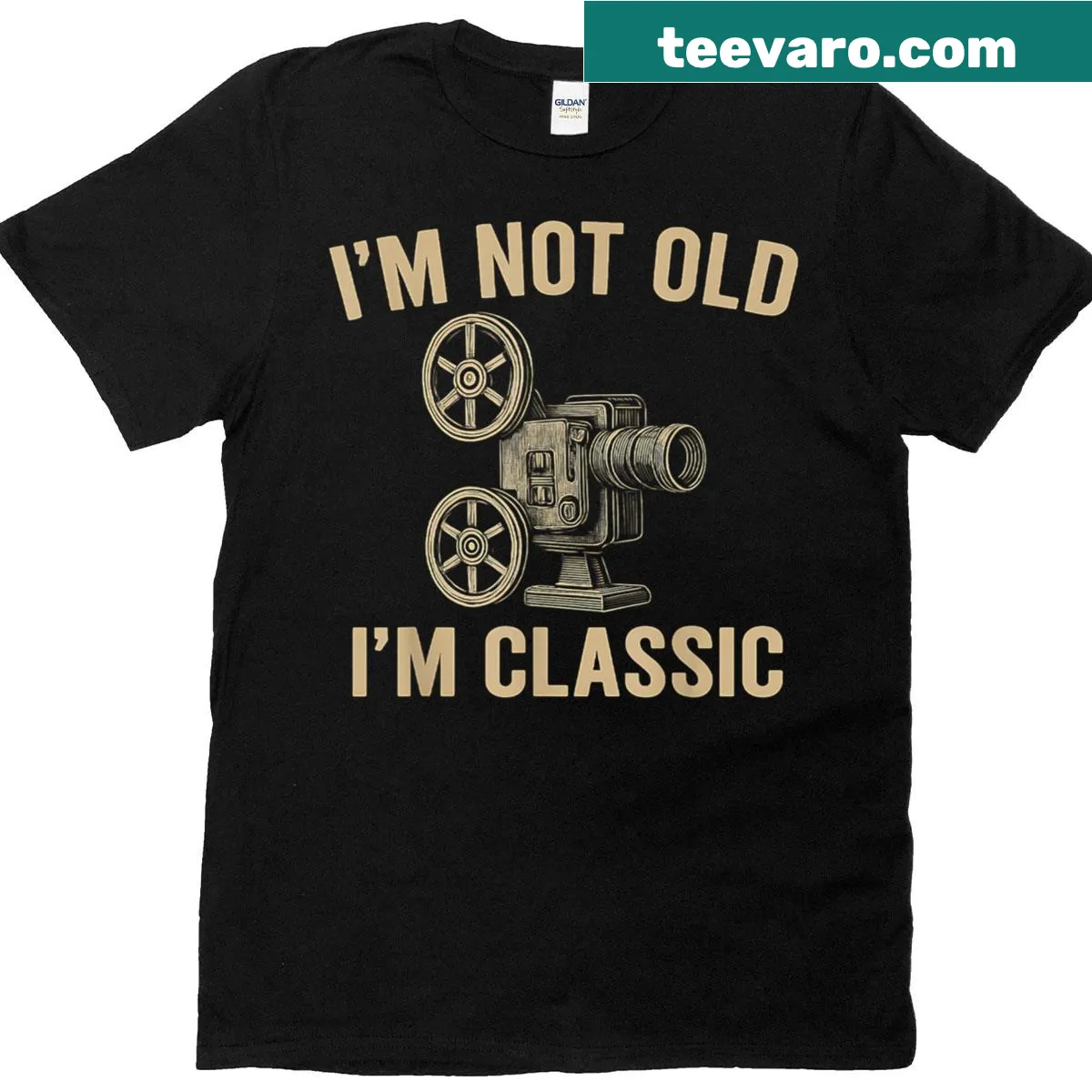 Vintage-style T-shirt with text 'I'm Not Old, I'm Vintage' — on a men's t-shirt