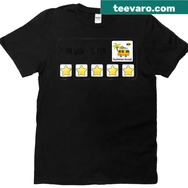 Text T-shirt for teachers celebrating summer break