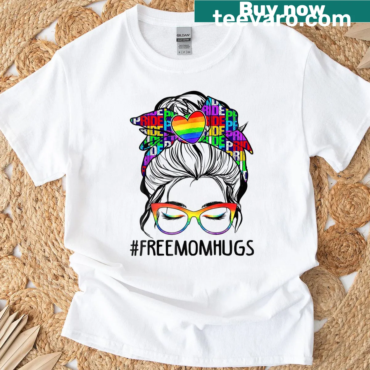 T-shirt featuring symbols of LGBTQIA+ pride and inclusivity — on a men's t-shirt