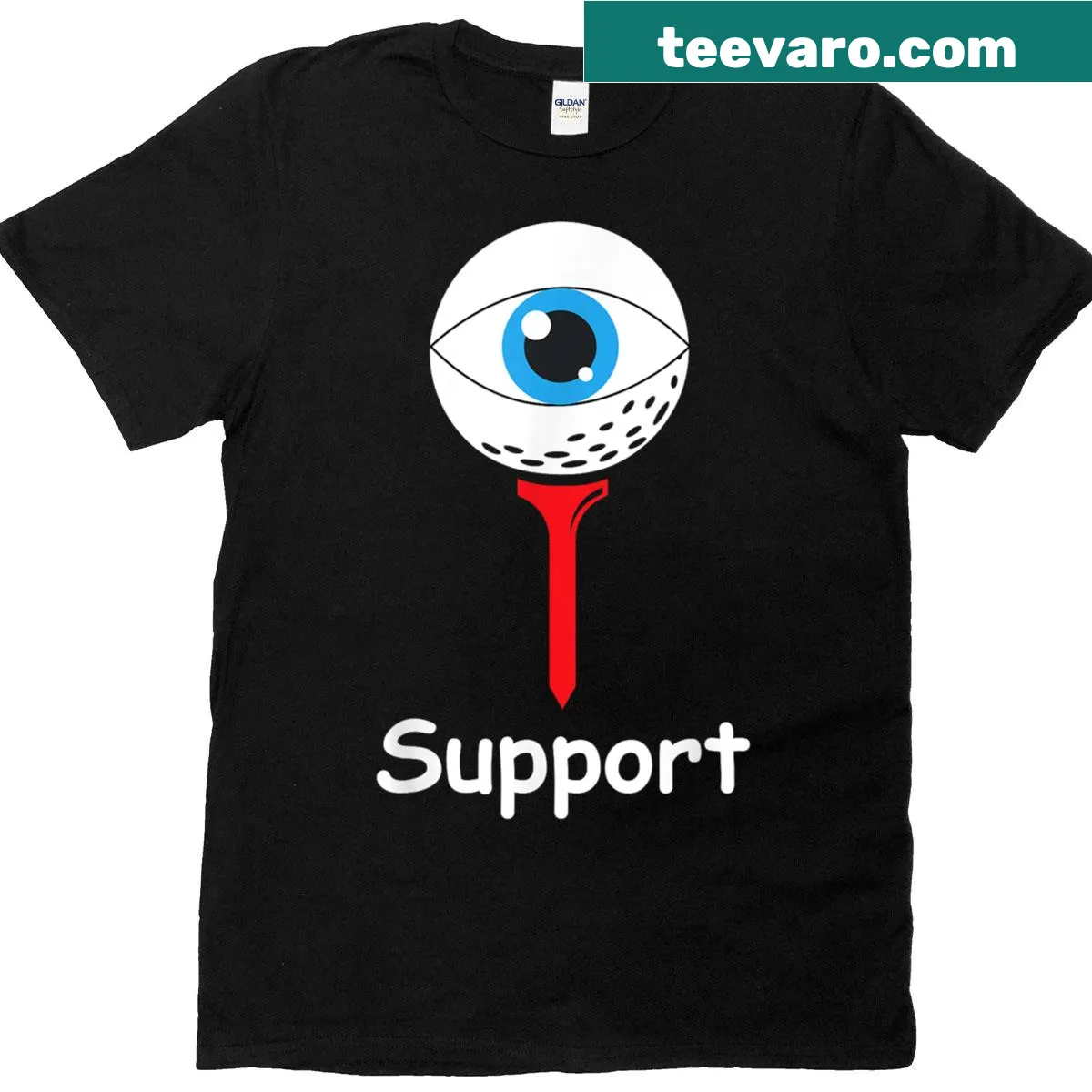 Funny IT support T-shirt with an eye graphic — on a men's t-shirt
