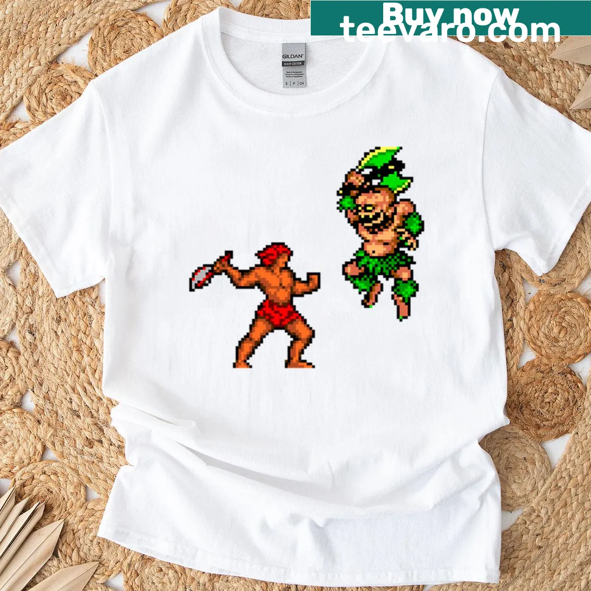 Epic battle T-shirt featuring a legendary axe and warrior illustration — on a men's t-shirt
