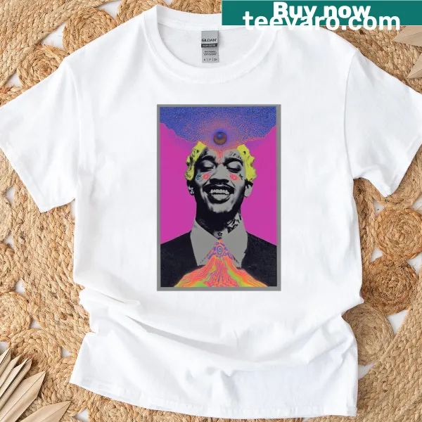 Surreal psychedelic art t-shirt featuring rapper Lil Tracy.