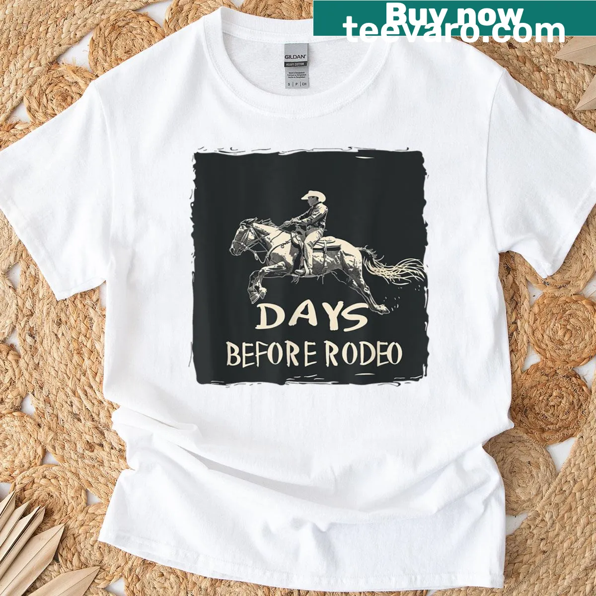 Cowboy spirit logo T-shirt with a rugged design — on a men's t-shirt