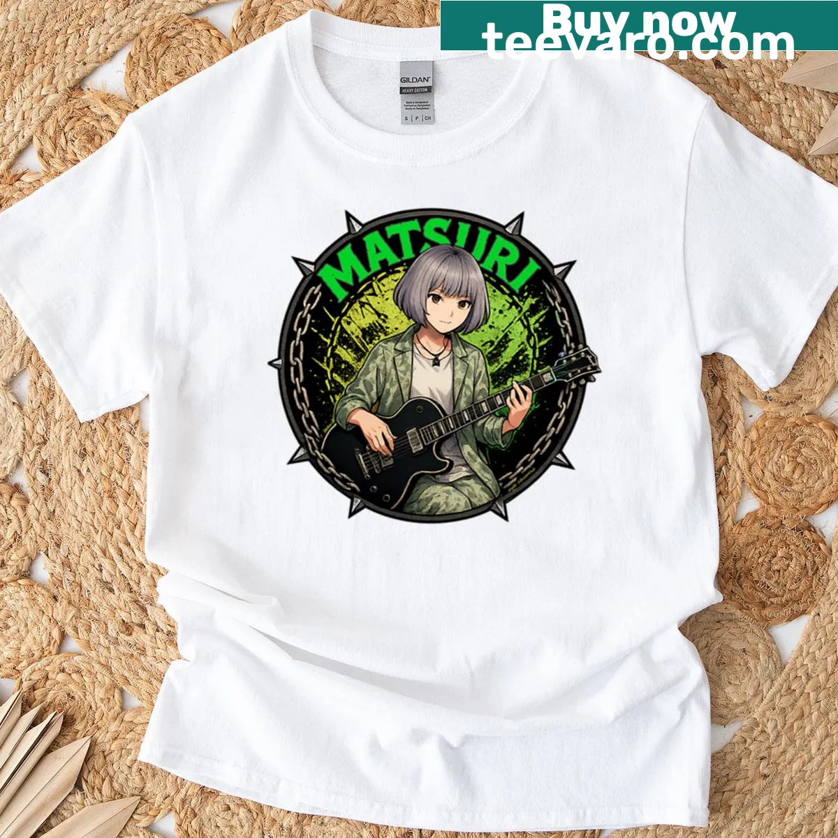 Oversized T-shirt featuring festive Matsuri graphics — on a men's t-shirt