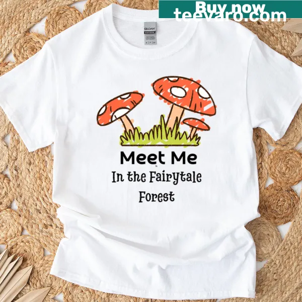 Whimsical fairytale forest theme T-shirt with toadstools