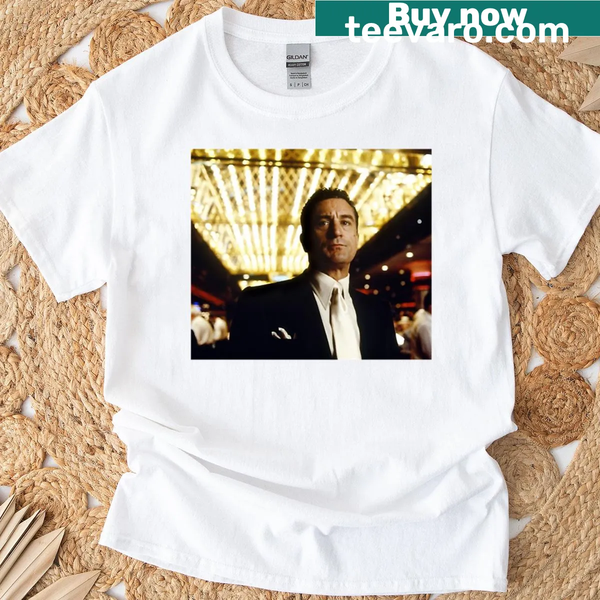 Vintage-style T-shirt honoring Martin Scorsese and Robert De Niro — on a men's t-shirt