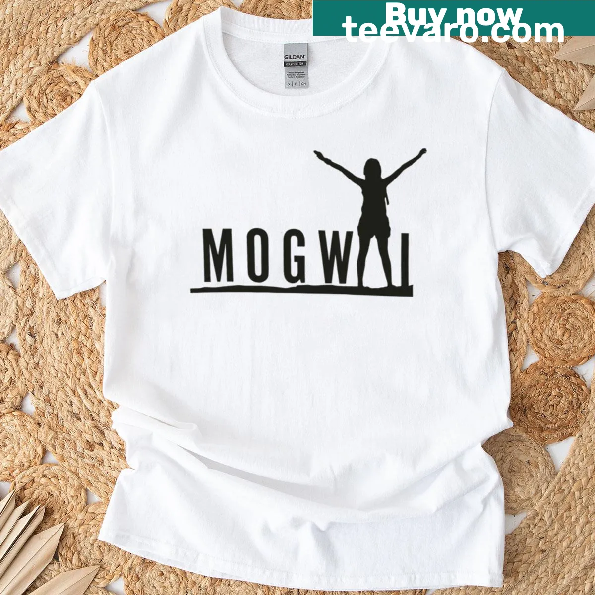 Vintage-style Mogwai batch tour graphic on a T-shirt — on a men's t-shirt