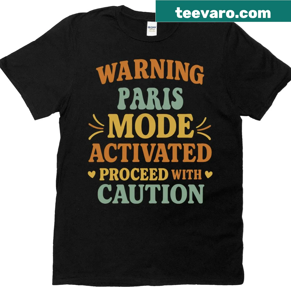 Personalized Paris T-shirt with charming hand-lettered design — on a men's t-shirt