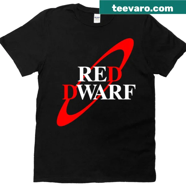 T-shirt featuring the iconic Red Dwarf logo for fans of the series.