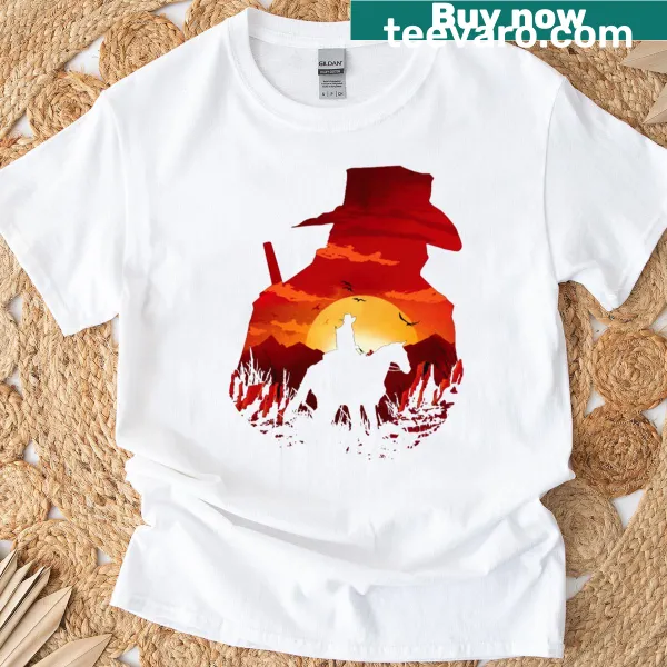 T-shirt featuring a bold red logo in the center