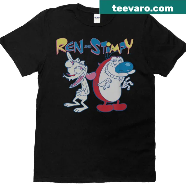 Ren And Stimpy logo T-shirt with iconic character graphics