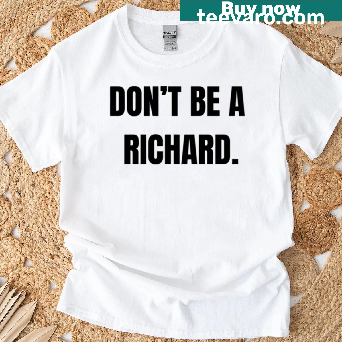 Minimalist oversized T-shirt with clean typography design — on a men's t-shirt