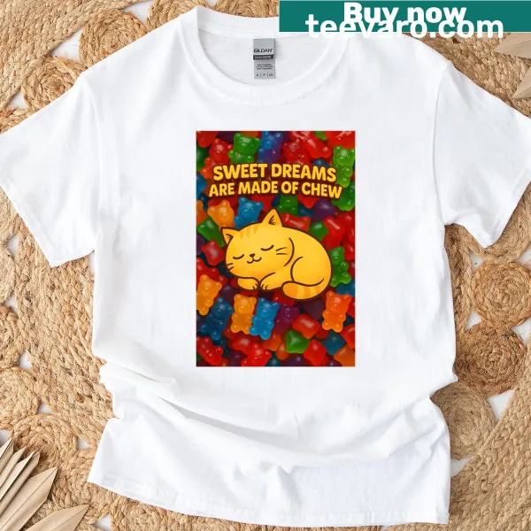 Oversized T-shirt featuring the phrase 'Sweet Dreams Are Made Of Chew'