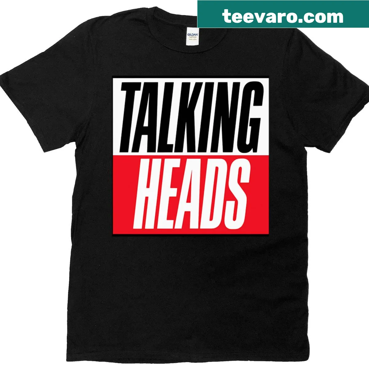 Talking Heads logo printed on a t-shirt — on a men's t-shirt
