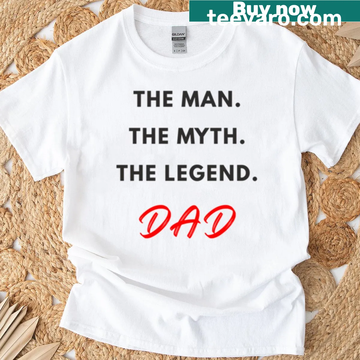 T-shirt featuring bold text declaring 'The Man The Myth The Legend' — on a men's t-shirt