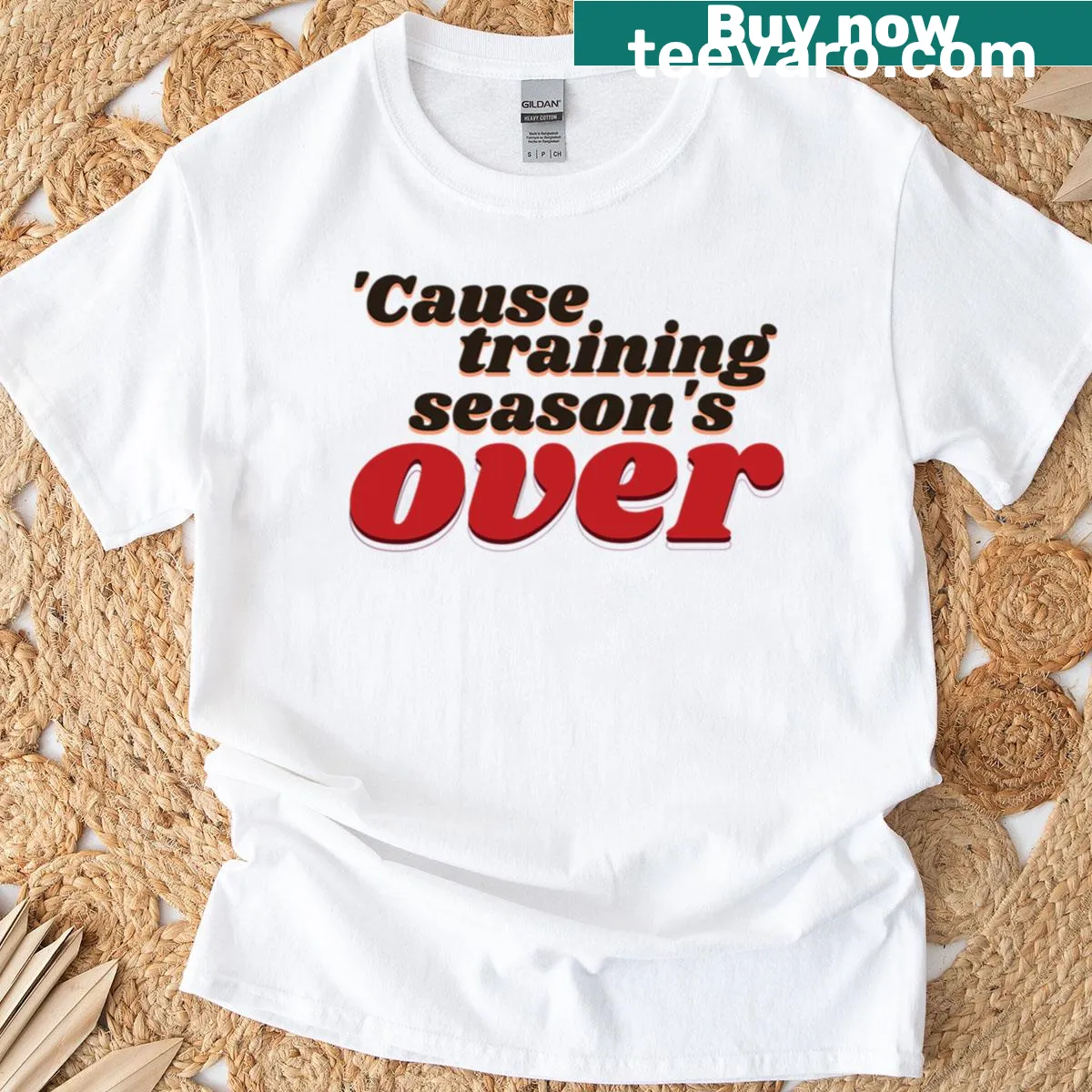 Playful graphic on Training Season Oversized T-shirt — on a men's t-shirt