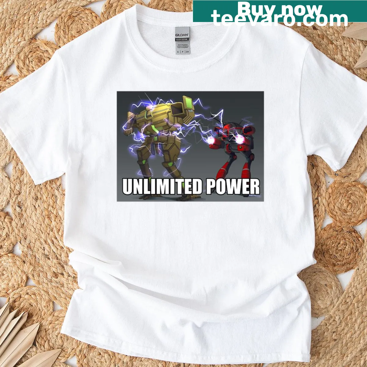 Meme-inspired typography graphic on T-shirt — on a men's t-shirt