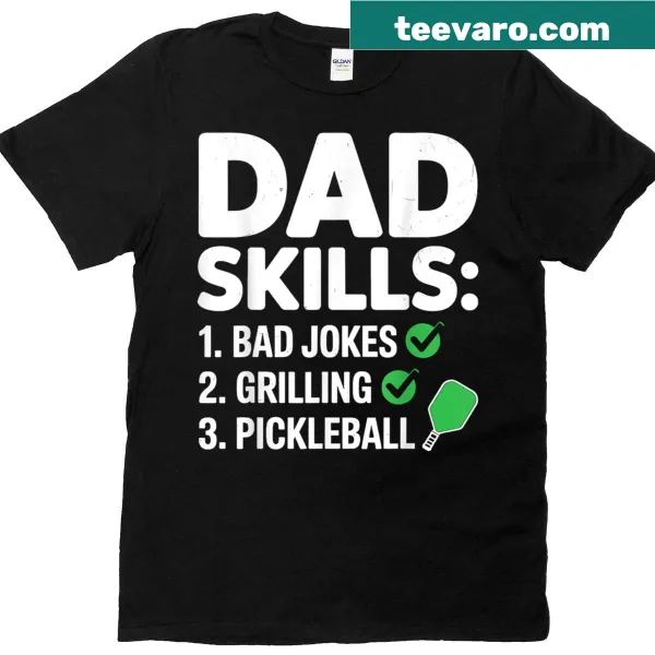 Funny vintage-style T-shirt for pickleball-playing dads with humorous graphics