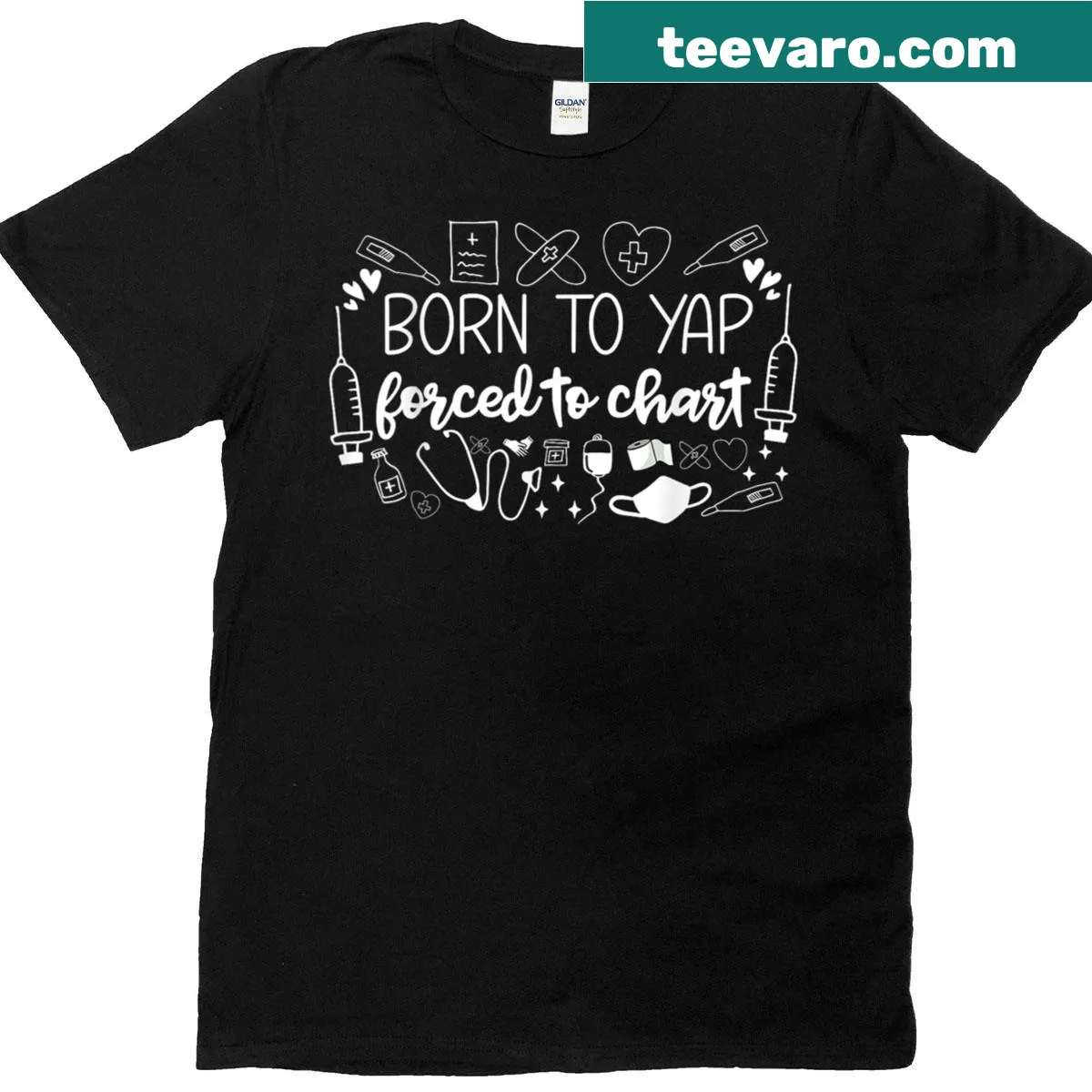 Vintage nurse-themed graphic t-shirt with humorous saying and playful design. — on a men's t-shirt
