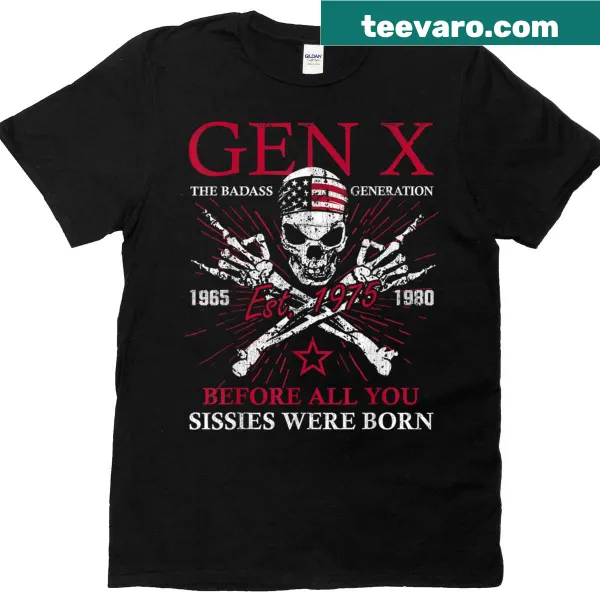Vintage T-shirt celebrating Generation X with skull graphic