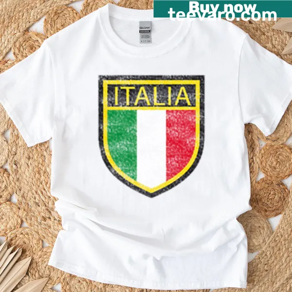 Vintage distressed t-shirt celebrating Italy with classic graphics