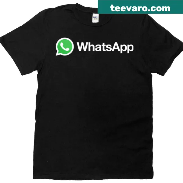 T-shirt featuring the WhatsApp logo in a simple design