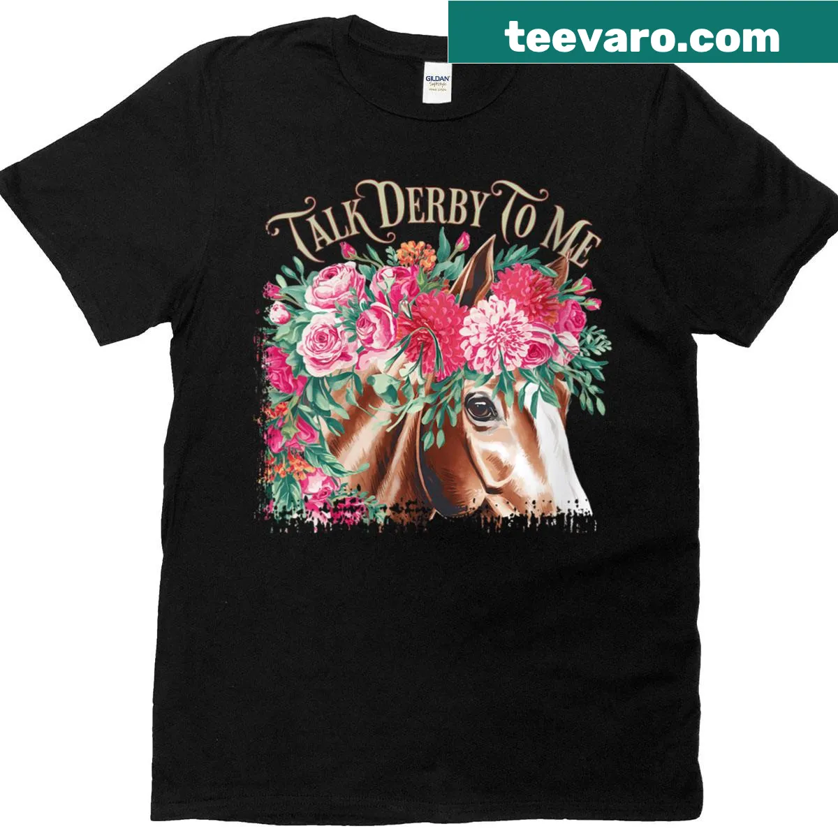 Funny T-shirt with 'Talk Derby To Me' text design — on a men's t-shirt