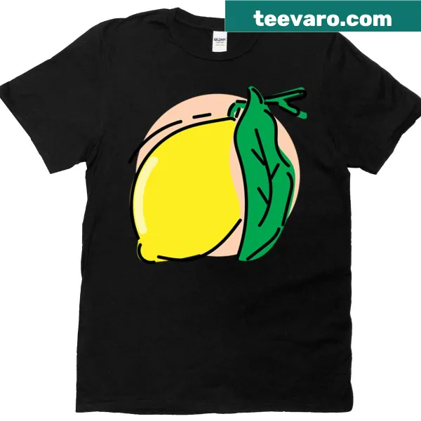 T-shirt featuring a drawing of a yellow lemon