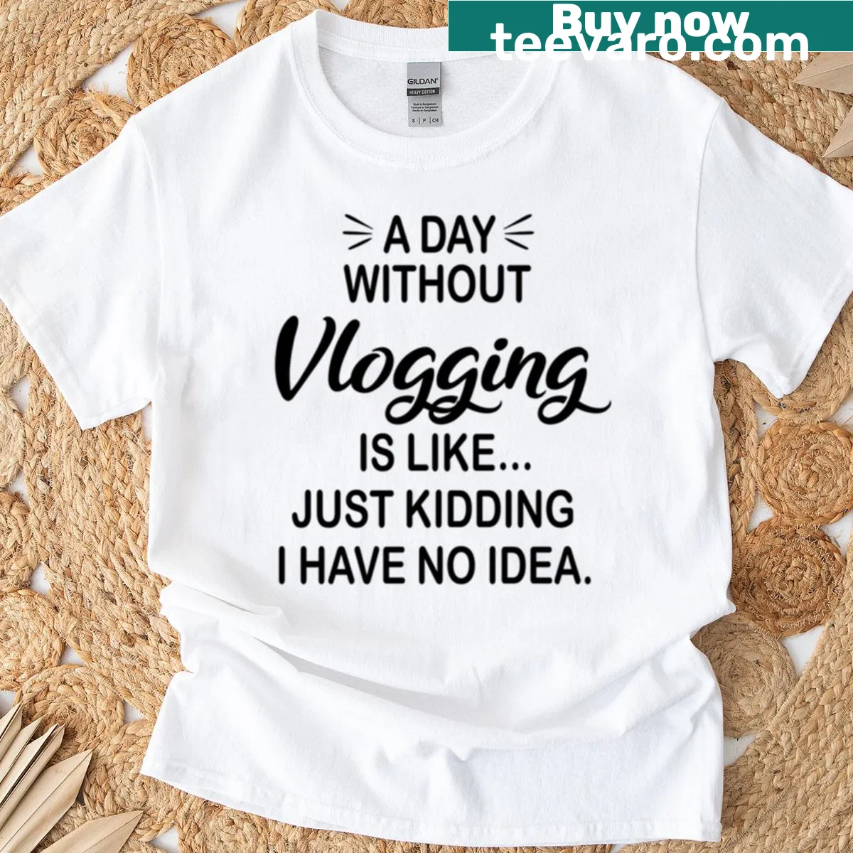 Funny vlogging t-shirt with humorous text about vlogging — on a men's t-shirt