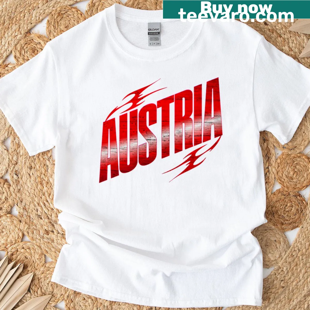 Trendy oversized t-shirt featuring a cool Austria design — on a men's t-shirt