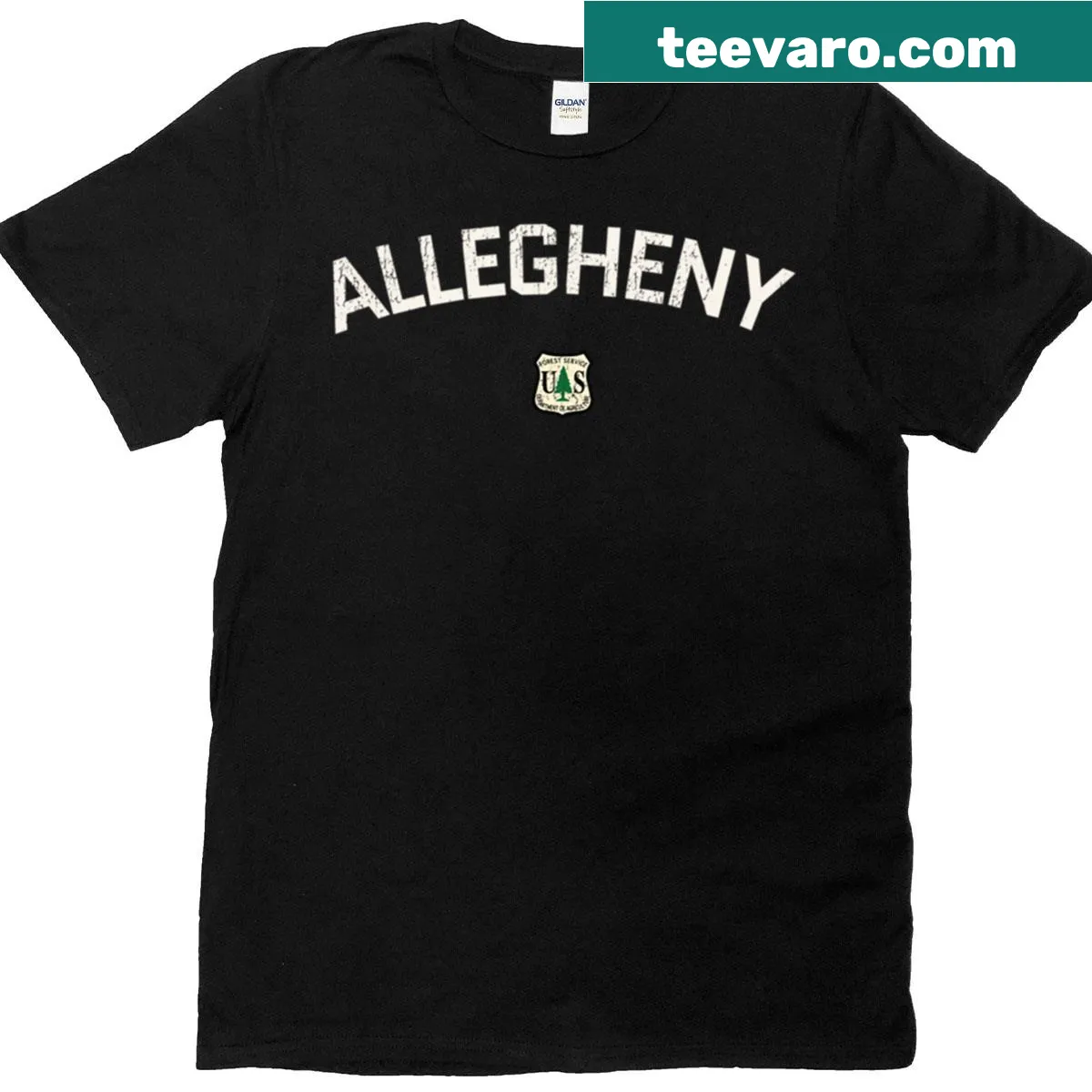 Silhouette t-shirt featuring Allegheny National Forest design — on a men's t-shirt