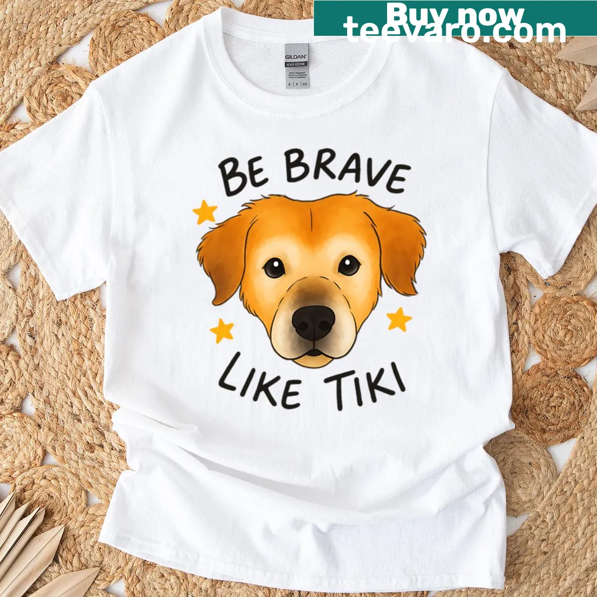T-shirt featuring a Tiki character design symbolizing bravery — on a men's t-shirt
