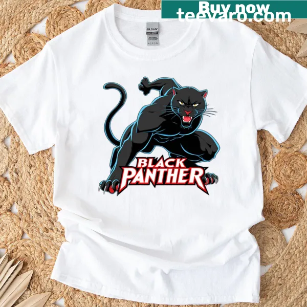 Black Panther T-shirt featuring a powerful superhero graphic