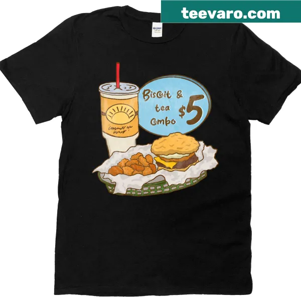 Illustrated t-shirt showcasing a classic breakfast combo