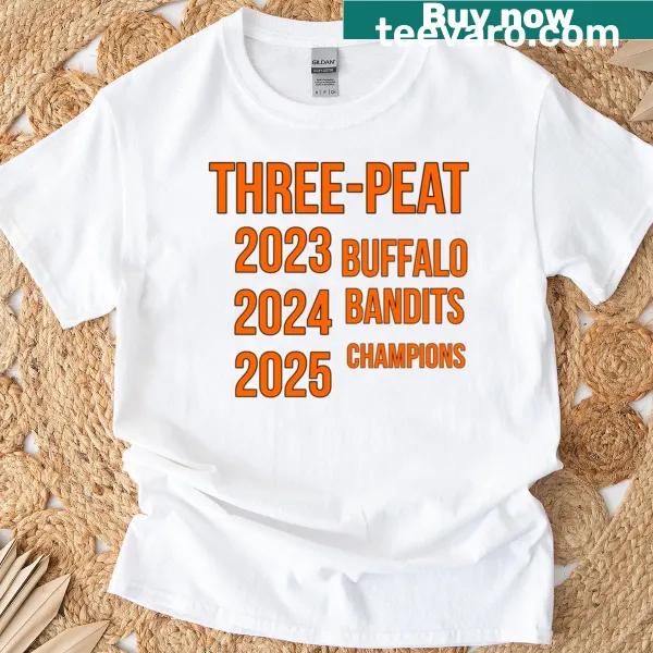 Buffalo lacrosse T-shirt celebrating threepeat victory