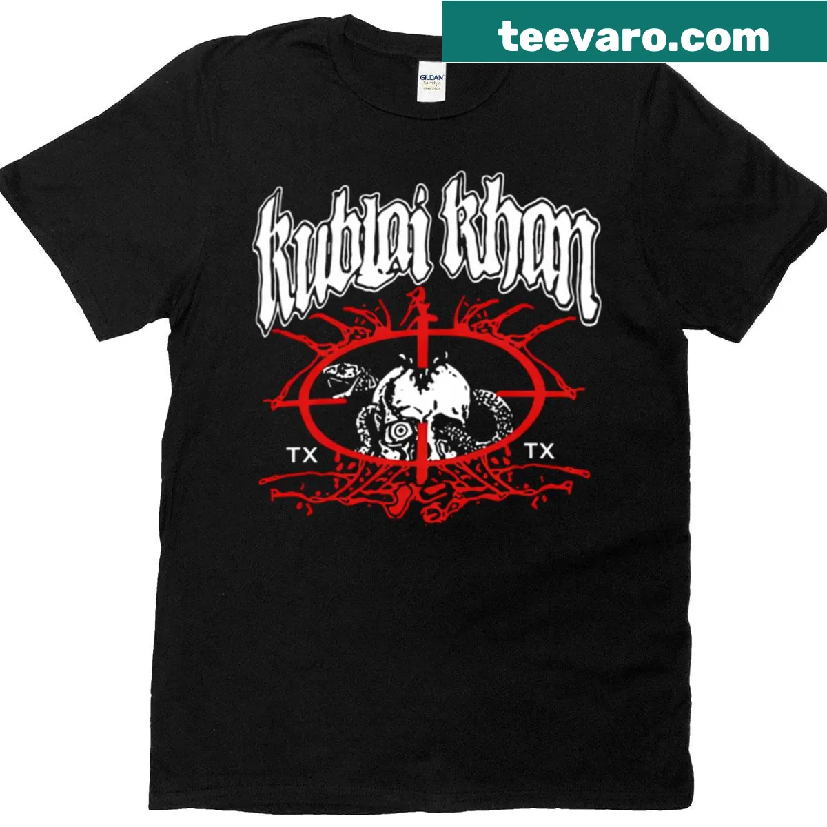 T-shirt featuring an artistic design representing concrete despair. — on a men's t-shirt
