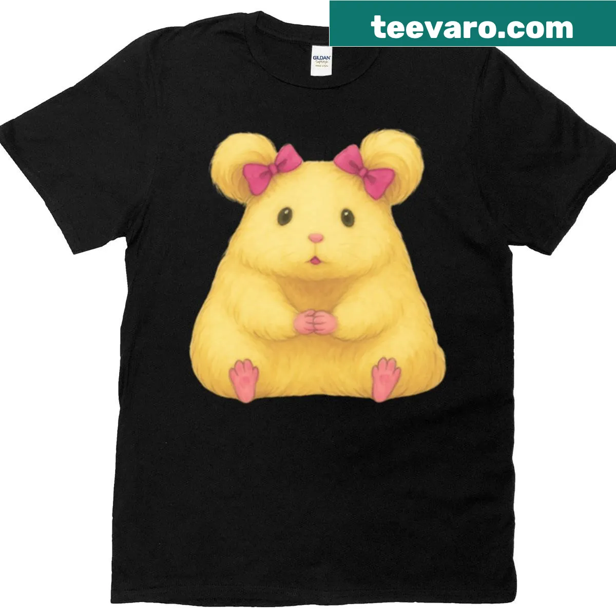 Cute T-shirt with a cartoon hamster design for kids — on a men's t-shirt