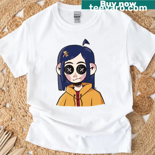Graphic T-shirt featuring Coraline, a character from the popular story.