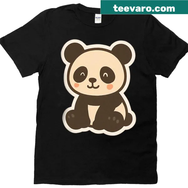 T-shirt featuring a cute seated kawaii panda