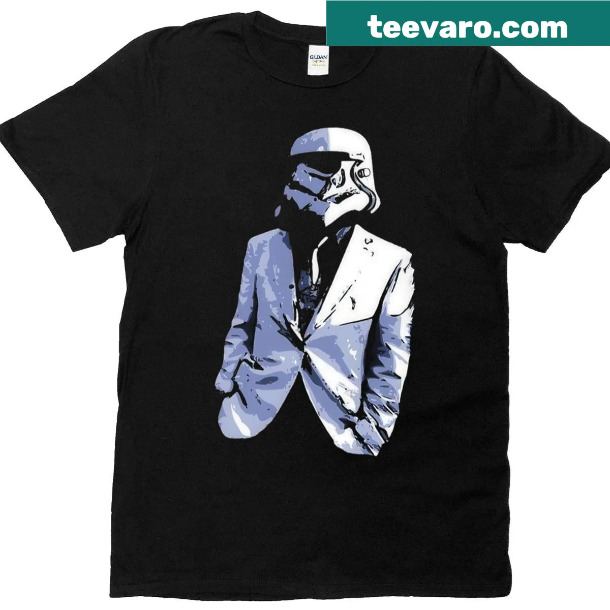 Illustration of an elegant trooper on oversized T-shirt — on a men's t-shirt