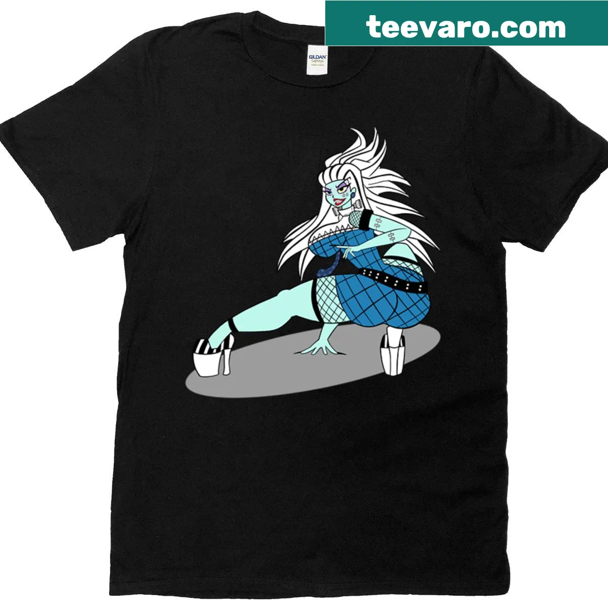 Nostalgic t-shirt featuring an illustration of Frankie Stein — on a men's t-shirt